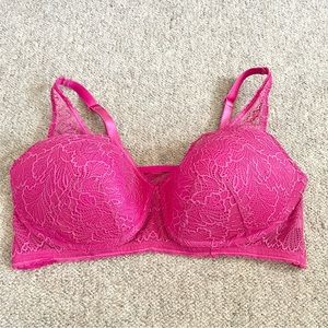 Deesse Lingerie pink lace plus size 1X bra